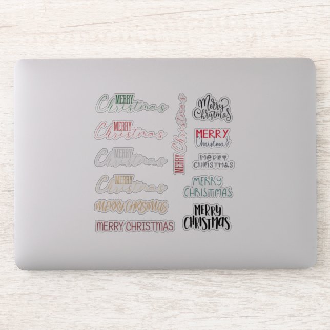 Stickers de vinyle sur mesure de Noël joyeux (Ordinateur)