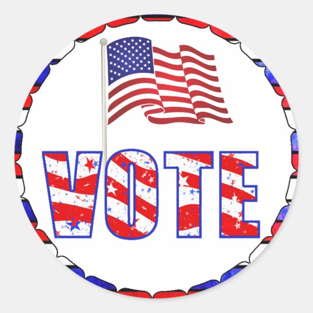 Stickers de vote Red White and Blue American Flag (Devant)