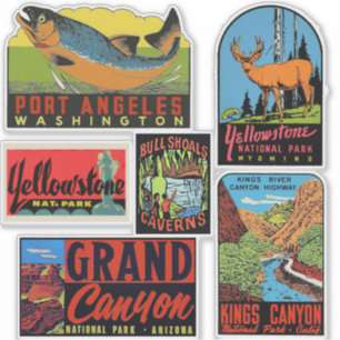 Stickers de voyage de style Vintage des États-Unis