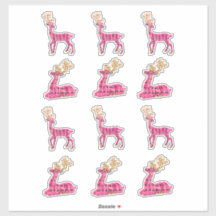 Stickers Deck de rennes de Noël rose Noël Noël Pèr