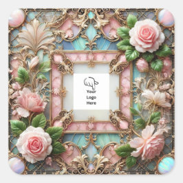 Stickers d'emballage Roses de cadres personnalisab