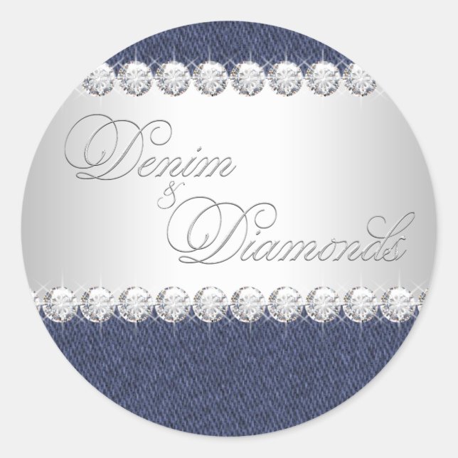 Stickers Denim et Diamonds élégant (Devant)