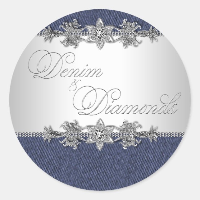 Stickers Denim et Diamonds élégant (Devant)