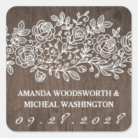 Stickers Dentelle et Mariage campagnard rustique F