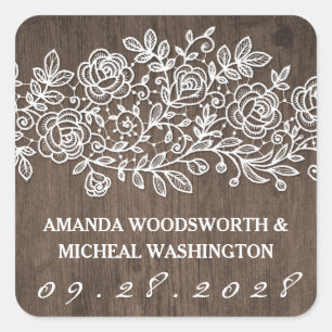 Stickers Dentelle et Mariage campagnard rustique F