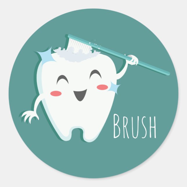 Stickers Dentiste de brosse (feuille de 20) (Devant)