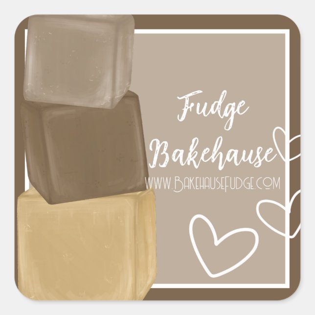 Stickers d'entreprise Fudge personnalisables (Devant)