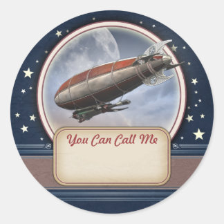 Stickers d'étiquette Retro Future Airship Name