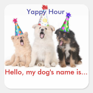 Stickers d'étiquette Yappy Hour Name