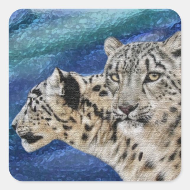 Stickers d'habitat du léopard des neiges (Devant)