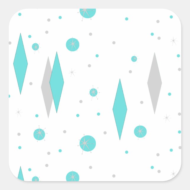 Stickers Diamant Turquoise Retro & Starburst (Devant)