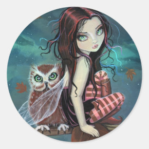 Stickers d'Imaginaire gothique fée et hibou