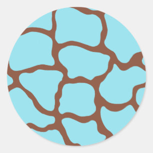 Stickers d'impression de girafe bleu clair