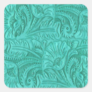 Stickers d'impression en cuir turquoise