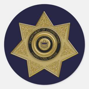 Stickers d'insigne d'or de l'agent correctionnel