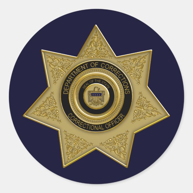 Stickers d'insigne d'or de l'agent correctionnel (Devant)