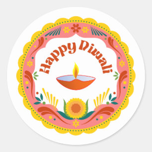 Stickers Diwali ronds heureux