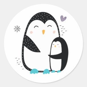 Stickers Doodle Penguin d'hiver