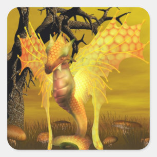 Stickers Dragon d'or