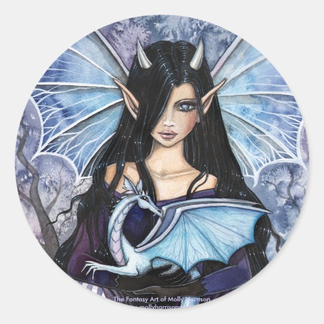 Stickers Dragon Fairy gothique par Molly Harrison (Devant)