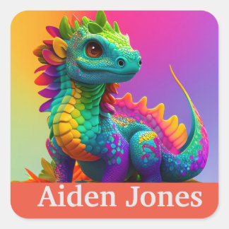 stickers dragon personnalisées colorés