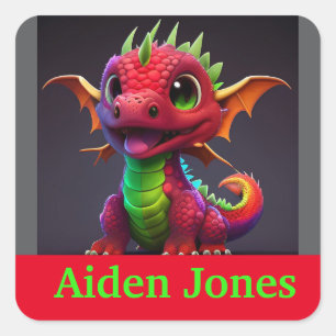 stickers dragon personnalisées colorés