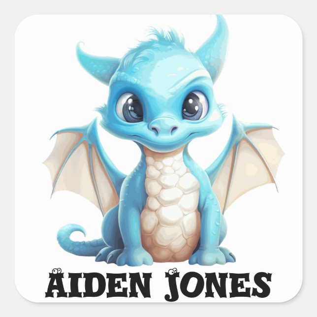 stickers dragon personnalisées colorés (Devant)