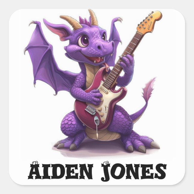 stickers dragon personnalisées colorés (Devant)