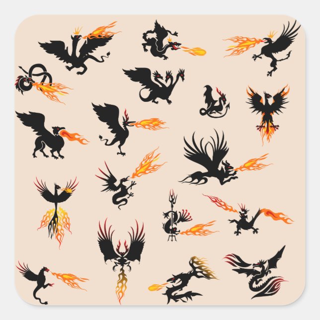 stickers dragons feu (Devant)