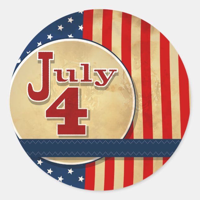 Stickers Drapeau Américain du 4 juillet (Devant)