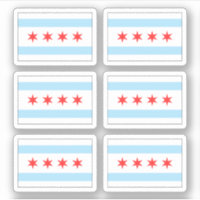 stickers drapeau de Chicago, ensemble de six