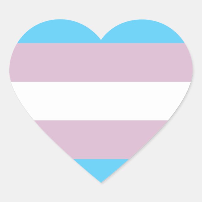Stickers Drapeau Transgenre (Coeur) (Devant)