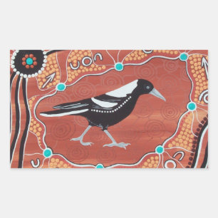 Stickers Dreaming Magpie d'art autochtone