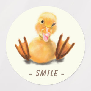 Stickers Drôle Canard Smlie - Texte Personnalisé