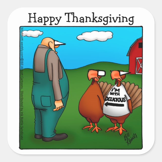 Stickers Drôle Thanksgiving "I'm With Delicious" (Devant)