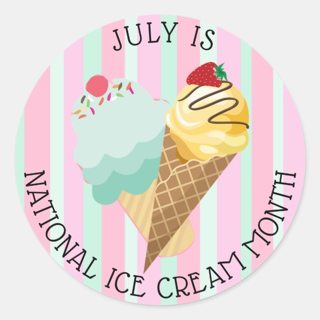Stickers du mois national de la crème glacée de ju (Devant)