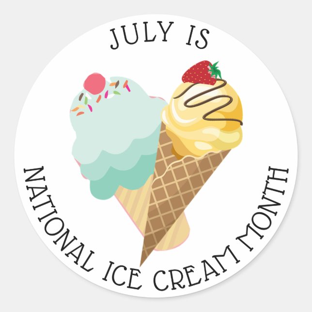 Stickers du mois national de la crème glacée de ju (Devant)