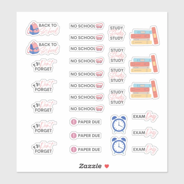 Stickers du planificateur universitaire (Feuille)