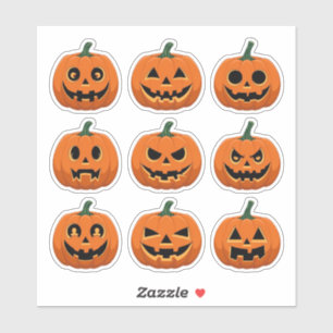 Stickers éffrayant Jack-o’Lantern Visages Scrapboo