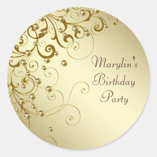 Stickers Elegant Gold Swirl