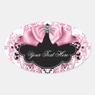Stickers élégants en damas rose
