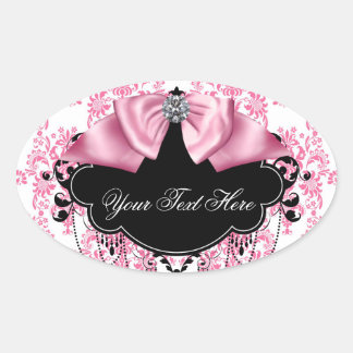 Stickers élégants en damas rose