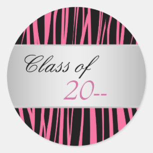 Stickers élégants Pink Zebra Graduation