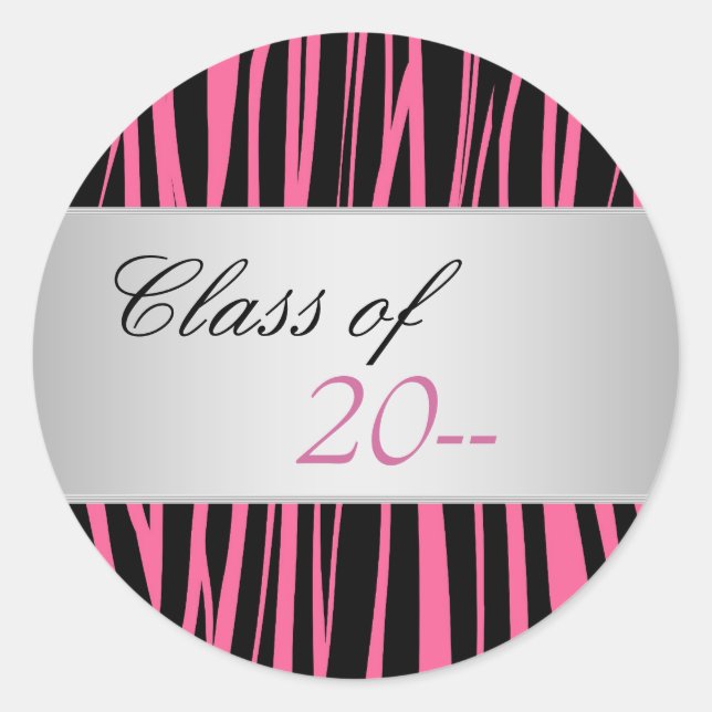 Stickers élégants Pink Zebra Graduation (Devant)