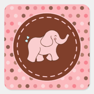 Stickers Eléphant Bébé Rose