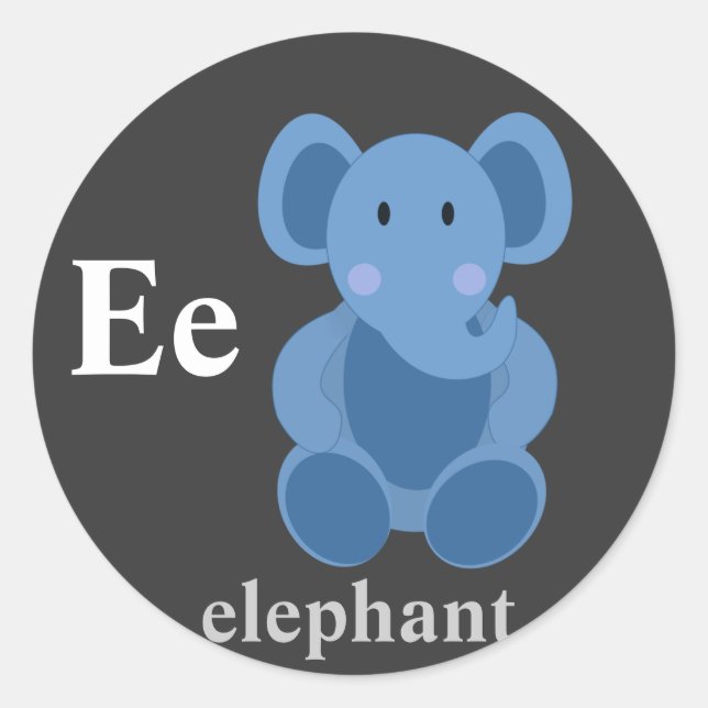Stickers éléphant Lettre E (Devant)