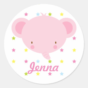 Stickers Eléphant Rose Cartoon