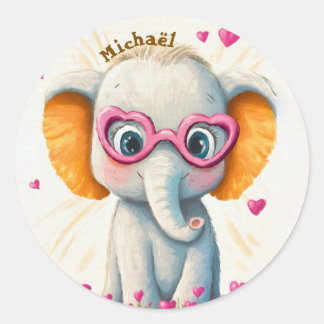 Stickers Elephant Valentine's Day Kids School