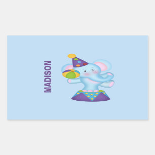 Stickers éléphants de cirque personnalisés