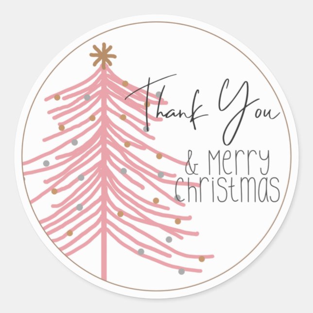 Stickers emballage de Noël, Stickers Merci (Devant)